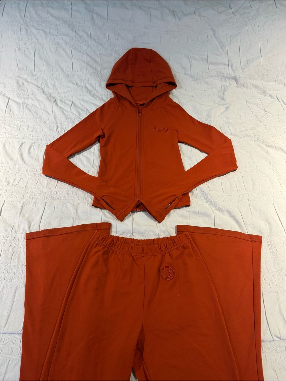 Body by Raven Body Basics Burnt Orange Matching Set Hoodie & Flare Pants S / XS
